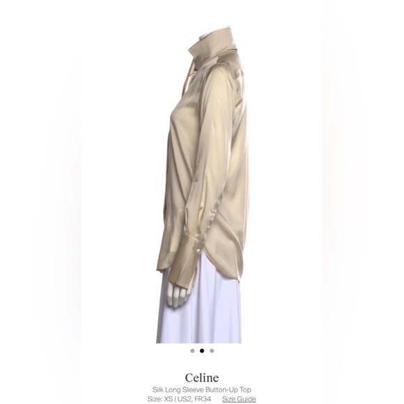 Celine sz XS/S silk shirt button down - Picture 1 of 10